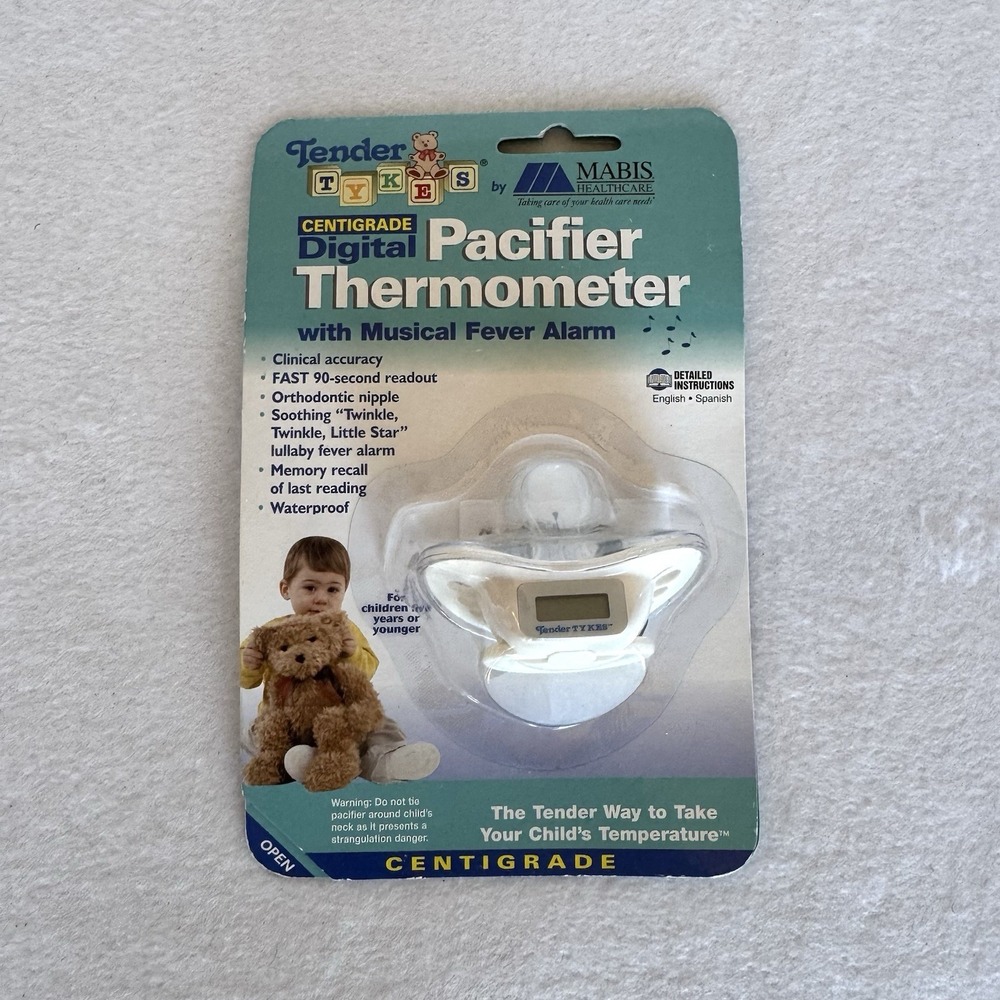 Digital‎ Pacifier Thermometer Musical Fever Alarm Tender Tykes Mabis Centigrade